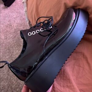 Black Patent Leather Platform Shoes